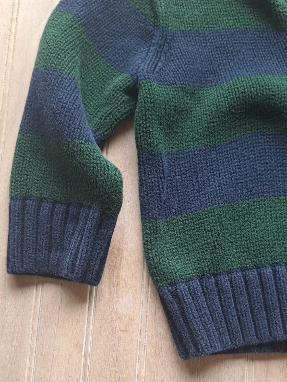 Polo Ralph Lauren Classy Chunky Knit Striped Quarter Zip 100% Cotton Sweater